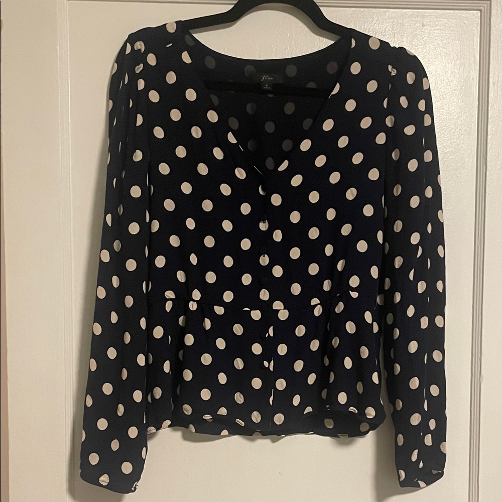 J. Crew Classic Polka Dot Blouse size 6